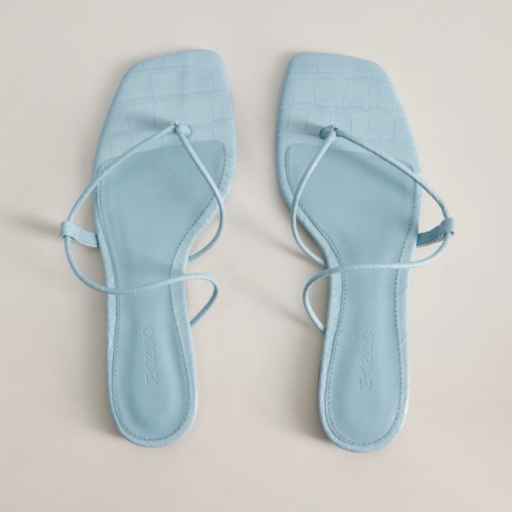 Blue strappy sandals